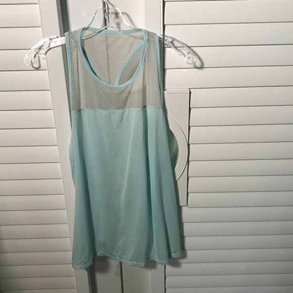 Athleta aqua blue vented racer back tank top, L - Picture 1 of 5
